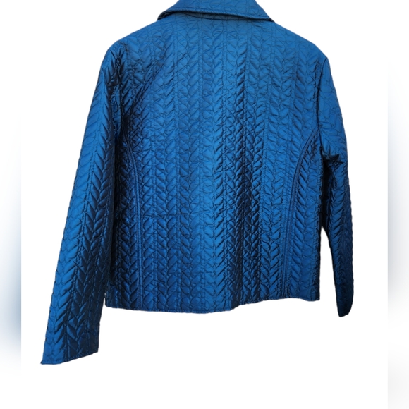 Chico's Dark Teal quilted jacket size Chico's size 1 / Medium / 8 - Picture 2 of 4